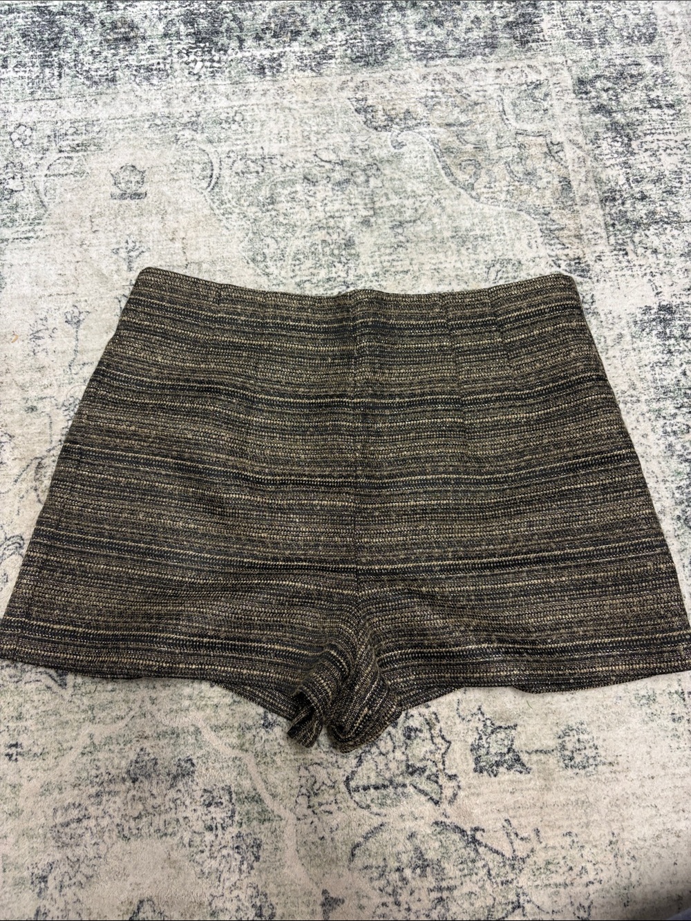 BCBGeneration Striped High-Waist Shorts - Black & Brown